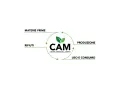 Logo CAM: Criteri Ambientali Minimi. Ciclo di vita: materie prime, produzione, uso e consumo, rifiuti.