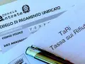 Modello di pagamento unificato per la TARI, tassa sui rifiuti, con dati del contribuente e codice fiscale.