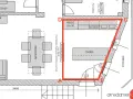 Planimetria con area evidenziata in rosso, utile per capire come si calcola il metro quadro di un soggiorno.