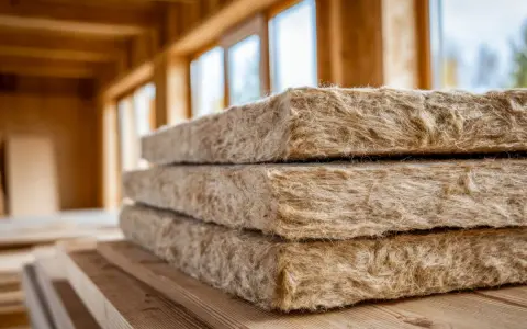 Pannelli isolanti in fibra di legno, pronti per l'installazione. Valutare i cappotto termico svantaggi prima di procedere.