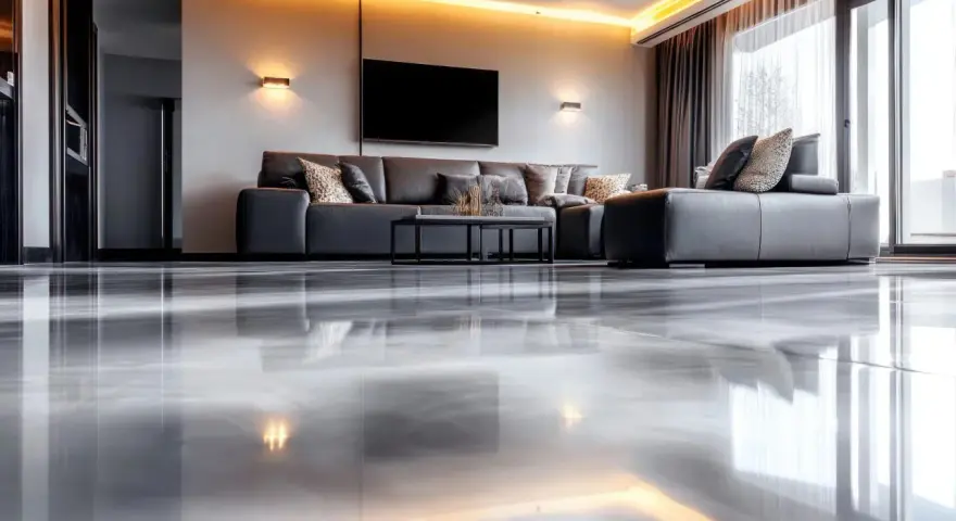 Pavimenti senza fughe: un look moderno e minimalista. Pro: facilità di pulizia, estetica continua. Contro: possibili crepe, costo elevato.